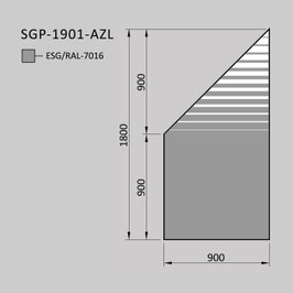 Zaunelement - Glas SGP-1901-AZL