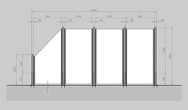 Glaszaun - Komplettset SD-G3SL