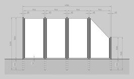 Glaszaun - Komplettset SB-G3SR
