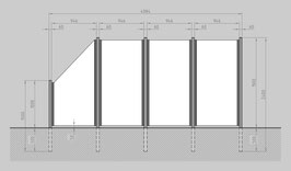 Glaszaun - Komplettset SB-G3SL
