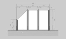 Glaszaun - Komplettset SD-G2SL