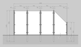 Glaszaun - Komplettset HB-G3SR
