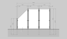 Glaszaun - Komplettset HB-G2SL