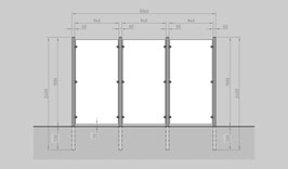 Glaszaun - Komplettset HB-G3