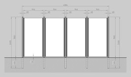 Glaszaun - Komplettset SB-G4