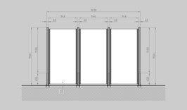Glaszaun - Komplettset SD-G3