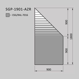 Zaunelement - Glas SGP-1901-AZR