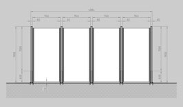 Glaszaun - Komplettset SD-G4