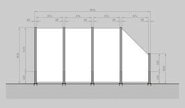 Glaszaun - Komplettset PD-G3SR