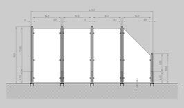 Glaszaun - Komplettset HD-G3SR