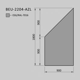 Zaunelement - Glas BEU-2204-AZL