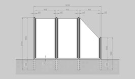 Glaszaun - Komplettset SB-G2SR
