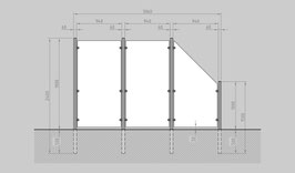 Glaszaun - Komplettset HB-G2SR