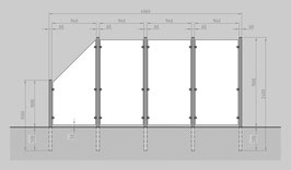 Glaszaun - Komplettset HB-G3SL