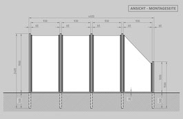 Glaszaun - Komplettset SB-G3SR