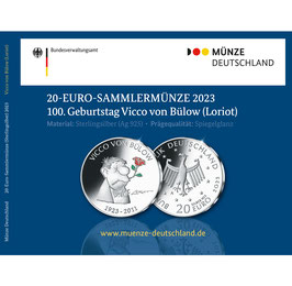 20 Euro Silbermünze 2023 "100. GEBURTSTAG LORIOT" Spiegelglanz