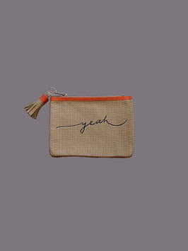 Upcycling Clutch »yeah« schwarz