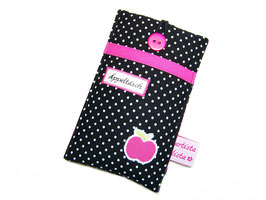 Handyhülle Smartphonehülle Handytasche Äppeltäsch schwarz-pink