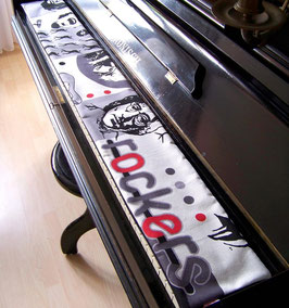 Tastenläufer Rock'n Roll für Klavier Keyboard Piano Flügel Längenwahl x Breite 15,5 cm Tastaturabdeckung Klavierabdeckung Tastatur