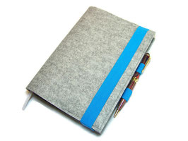 KH3 Kalenderhülle Wollfilz mit Stifthalter Hülle Einband für Din A5 Buchkalender, Notizbuch bis max. 21 x 15 x 2,5 cm, personalisierbar
