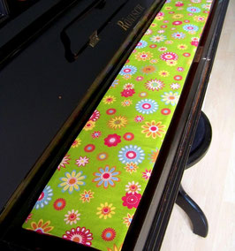 Tastenläufer Happy Flower grün für Klavier Keyboard Piano Flügel Längenwahl x Breite 15,5 cm Tastaturabdeckung Klavierabdeckung Tastatur