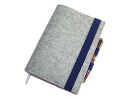 KH6 Kalenderhülle Wollfilz mit Stifthalter Hülle Einband für Din A5 Buchkalender, Notizbuch bis max. 21 x 15 x 2,5 cm, personalisierbar
