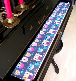 Tastenläufer Twitty grau für Klavier Keyboard Piano Flügel Längenwahl x Breite 15,5 cm Tastaturabdeckung Klavierabdeckung Tastatur