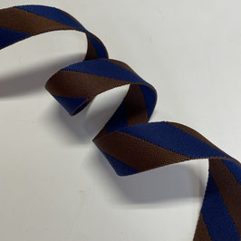 Gurtband Streifen, braun-blau, 3cm