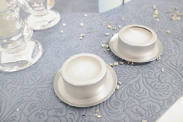 Teelichthalter Silber Matte 6cm 2 Stk.