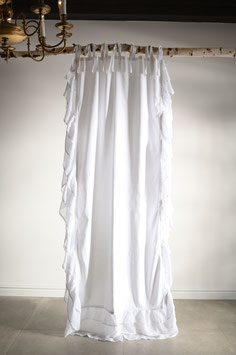 *MAXI FRILLS LOVE * 140x230cm Gardine Vorhang  frill lace Landhaus Shabby Vintage White curtain Volant Spitze weiss