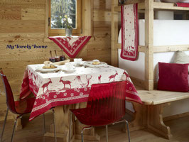 Galtex Tischdecke 140x180cm Moncenisio Country Landhaus Rot