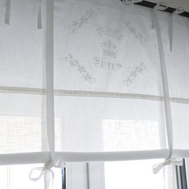 Rose Queen Raffgardine weiss bestickt ca. B (155cm bis 160cm) x L 120cm