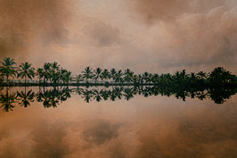 Coucher de soleil sur les Backwaters, Kerala, India  par Mateo Brigande