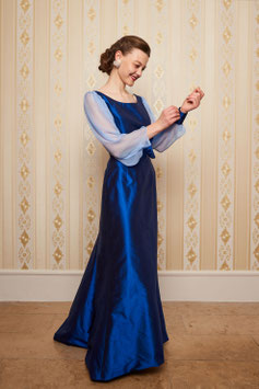 Kleid Elisabeth, blaue Seide