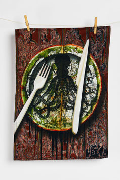 TORCHON ASSIETTE PIEUVRE NOIRE