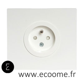 Prise de courant en aluminium blanc