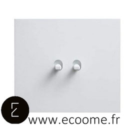 Interrupteur va et vient double à levier en aluminium blanc