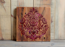 Stencil Painted Timber red