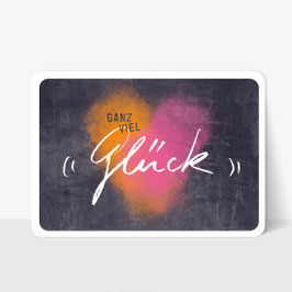 2er-Set Grußkarten: "Ganz viel Glück" Tafel