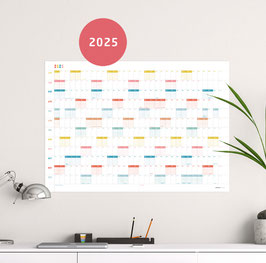 Wandkalender 2025 GROSS - DIN A1 - RETRO BUNT - QUER