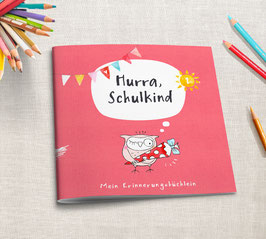 Erinnerungsbüchlein "Hurra Schulkind" EULE himbeerfarben SOFTCOVER