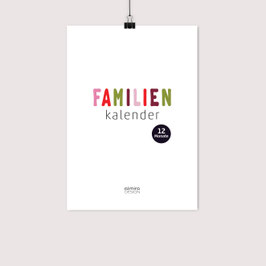 Familienkalender Wandkalender 12 MONATE - DIN A4 - BUNT - personalisierbar 2024-2025