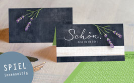 Tischkarten, LAVENDEL Tafel mit Wortsuchspiel