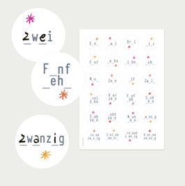 Advents-Aufkleber LÜCKENZAHLEN Adventzahlenrätsel