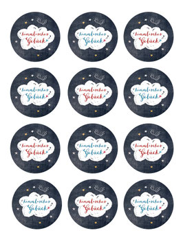 12 Etiketten Himmlisches Gebäck, 60mm, Tafel