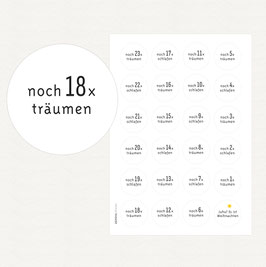 Adventskalenderzahlen COUNTDOWN schlicht weiss - 40mm