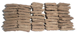 50 petites galettes de bouse de vache séchée 8x 4 cm