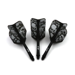 Standard shape integrated dart flight, black skeleton