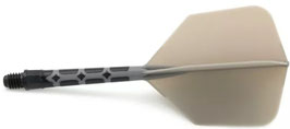 Rost T19 Integrated dart Flight, Shape , Black/Grey size L