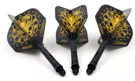 Standard integrated dart flight, board gold, Black, Size M